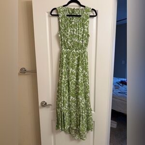 Blu Pepper Leafy Green Maxi Dress